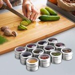 12-Piece Magnetic Spice Tin Set with Labels