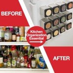 12 Magnetic Spice Jars with Easy Open Tops