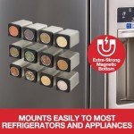12 Magnetic Spice Jars with Easy Open Tops