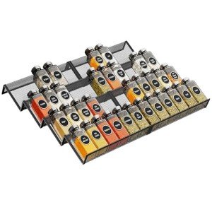 Expandable Metal Mesh Spice Drawer Organizer - 8 Pieces