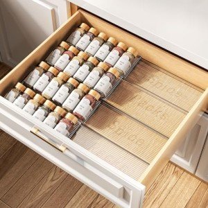 4-Tier Clear Acrylic Spice Drawer Organizer Set