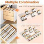 4-Tier Clear Acrylic Spice Drawer Organizer Set