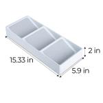 3-Tier Plastic Spice Rack Drawer Organizer - White