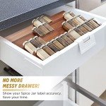Acacia Wood Spice Drawer Organizer - 4 Tier Rack
