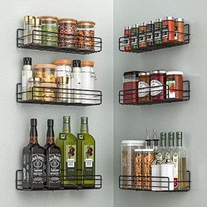 Moforoco Wall-Mount Spice Rack Organizer (6-Pack)