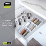 3-Tier Plastic Spice Rack Drawer Organizer - White