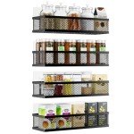 Wall-Mounted Spice Rack Organizer – 4 Pack