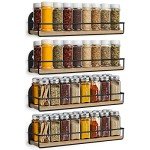 4 Pack Wall-Mounted Rustic Spice Rack Set