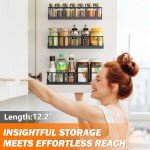 Bunoxea Wall-Mounted Spice Rack Organizer - 3 Pack