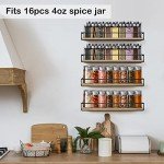 4 Pack Wall-Mounted Rustic Spice Rack Set