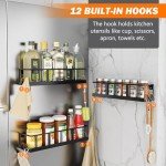 Bunoxea Wall-Mounted Spice Rack Organizer - 3 Pack