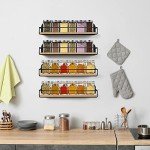 4 Pack Wall-Mounted Rustic Spice Rack Set