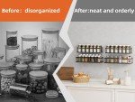 Wall-Mounted Spice Rack Organizer – 4 Pack