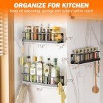 Bunoxea Wall-Mounted Spice Rack Organizer - 3 Pack