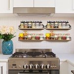 4 Pack Wall-Mounted Rustic Spice Rack Set