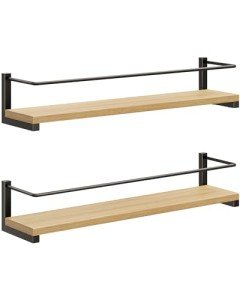 Rustic Wood Wall-Mounted Spice Rack Set