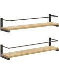 Rustic Wood Wall-Mounted Spice Rack Set