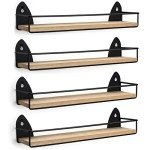 4 Pack Wall-Mounted Rustic Spice Rack Set