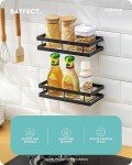 Black Metal Wall-Mount Spice Rack Shelves (2-Pack)