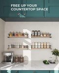 Rustic Wood Wall-Mounted Spice Rack Set