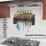 Wall-Mounted Spice Rack with Utensil Holder