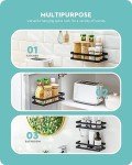 Black Metal Wall-Mount Spice Rack Shelves (2-Pack)