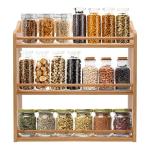 3-Tier Bamboo Spice Rack for Kitchen Organization