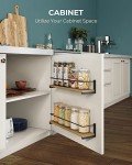 Rustic Wood Wall-Mounted Spice Rack Set