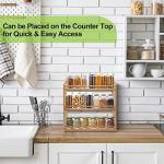 3-Tier Bamboo Spice Rack for Kitchen Organization