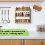 3-Tier Bamboo Spice Rack for Kitchen Organization