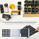 36 Glass Spice Jars with Labels and Lids