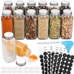 14-Piece Glass Spice Jar Set with Labels