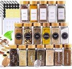 Airtight Glass Spice Jars with Bamboo Lids
