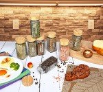 Airtight Glass Spice Jars with Bamboo Lids