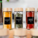 24-Pack Glass Spice Jars with Labels and Accessories