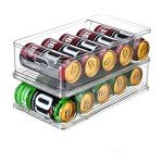Stackable 2-Tier Soda Can Organizer for Fridge