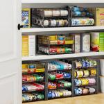 2-Tier Stackable Can Rack Organizer - Black