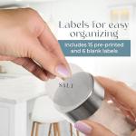 Under Cabinet Spice Rack with Glass Jars & Labels