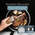 Under Cabinet Spice Rack with Glass Jars & Labels