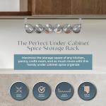 Under Cabinet Spice Rack with Glass Jars & Labels