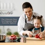 Under Cabinet Spice Rack with Glass Jars & Labels