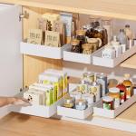Delamu 3-Pack Pull-Out Cabinet Organizers (White)