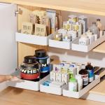 Delamu 3-Pack Pull-Out Cabinet Organizers (White)