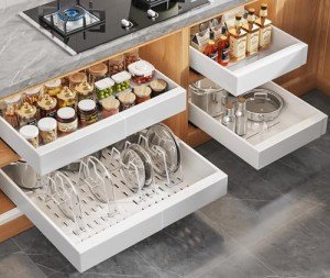 Expandable Cabinet Organizer with Sliding Drawers - 4 Pack
