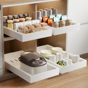 MUSTORN 2-Pack Slide-Out Cabinet Organizers