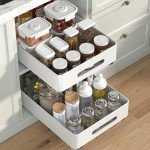 Pull Out Cabinet Organizers - 2 Pack (White)