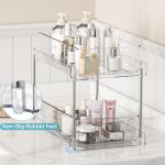 2-Tier Clear Bathroom Storage Organizer - 2 Pack