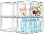 4-Pack Clear Stackable Kitchen Storage Bins