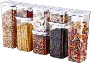 Airtight Stackable Kitchen Food Storage Canisters 8 Set