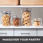 4-Piece Clear Canister Set with Airtight Lids